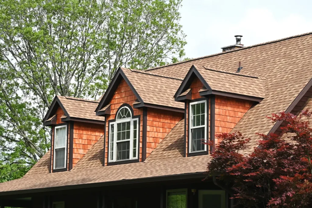 brown roof shingles